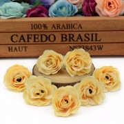 Růže 3 cm, vanilková, textilní dekorace, květina 