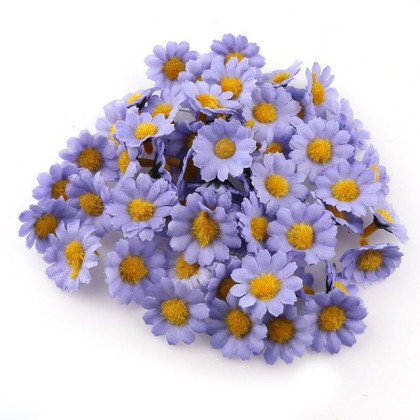 Květ kopretina fialová, textilní dekorace, květina 2,8 cm