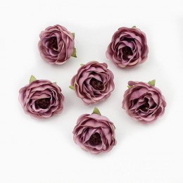 Květ kamélie, textilní dekorace, květina fialová