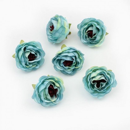 Květ kamélie, textilní dekorace, květina modrá