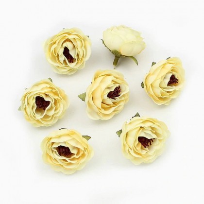Květ kamélie, textilní dekorace, květina žlutá