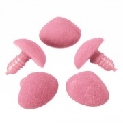 Plastový bezpečnostní sametový hračkářský čumák, nos, růžový 12 x14 mm