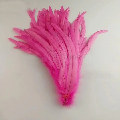 Kohoutí peří barvené 20-30cm, barva růžová