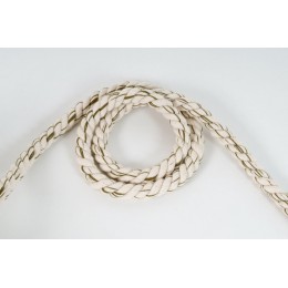 Provaz, bavlněné lano 15 mm, melír přírodní bílá s olivovou, galanterie, metráž
