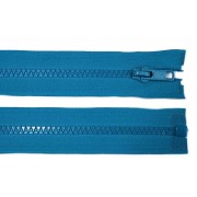 Zip kostěný, dělitelný, 5mm, 30cm délka, středně modrý