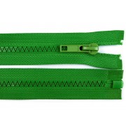 Zip kostěný, dělitelný, 5mm, 30cm délka, zelený