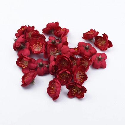 Květ třešeň, textilní dekorace, květina červená 